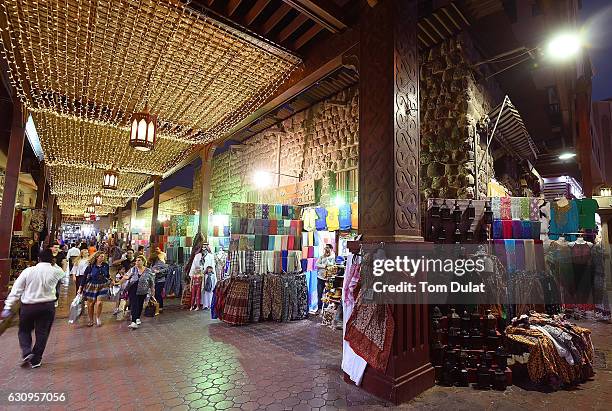 General view of a souk in Deira on January 4, 2017 in Dubai, United Arab Emirates.