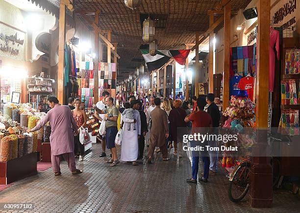 General view of a souk in Deira on January 4, 2017 in Dubai, United Arab Emirates.