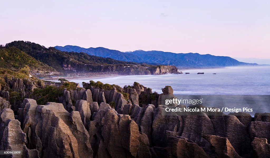Rock formations at sunset