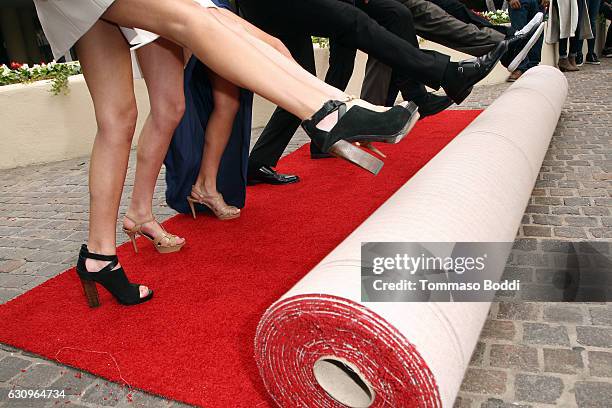 Sophia Stallone, Sistine Stallone, Scarlet Stallone, Jimmy Fallon, Barry Adelman, Allen Shapiro and Lorenzo Soria attend the 74th Annual Golden Globe...