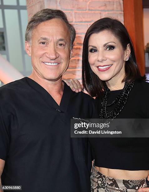 Personalities/husband & wife Dr. Terry Dubrow and Heather Dubrow visit Hollywood Today Live at W Hollywood on January 4, 2017 in Hollywood,...