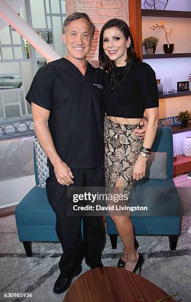 Personalities/husband & wife Dr. Terry Dubrow and Heather Dubrow visit Hollywood Today Live at W Hollywood on January 4, 2017 in Hollywood,...
