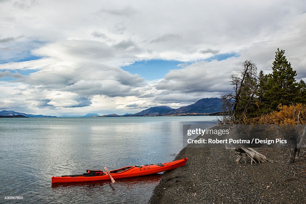Atlin Courthouse Kayak On The Shore Of Atlin Lake High-Res Stock Photo - Getty Images