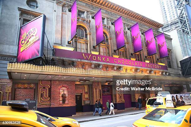 Theatre Marquee unveiling for Roald Dahl's "Charlie and the Chocolate Factory" at the Lunt-Fontanne Theatre on January 4, 2017 in New York City.