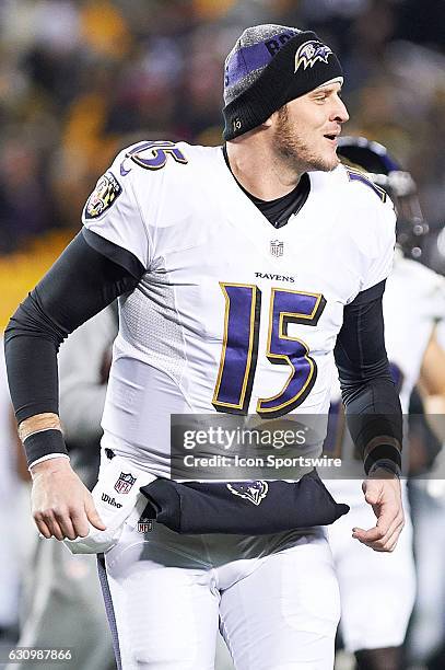 Baltimore Ravens wide receiver Michael Campanaro looks on during a NFL football game between the Pittsburgh Steelers and the Baltimore Ravens on...