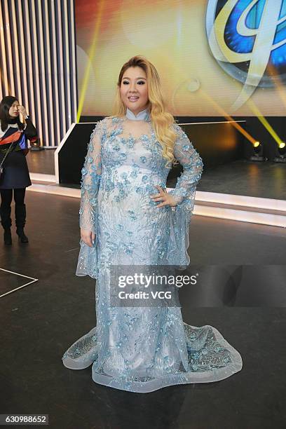 Singer Joyce Cheng Yan-yee attends the 39th RTHK Top 10 Chinese Gold Songs Awards on January 4, 2017 in Hong Kong, China.