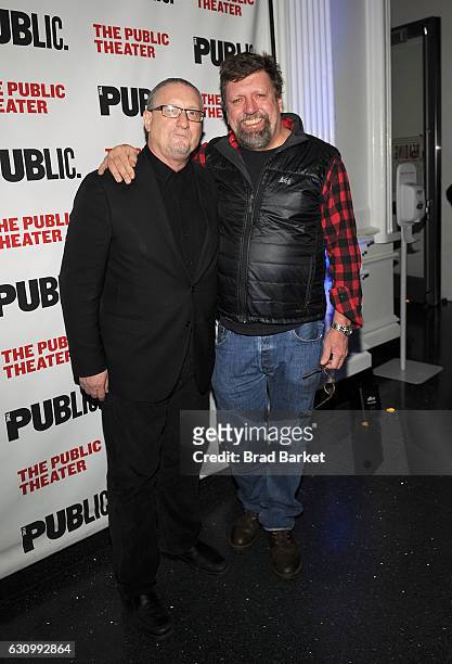 Mark Russell and Oskar Eustis attend the 13th Annual Under the Radar Festival 2017 Opening Night at The Public Theater on January 4, 2017 in New York...