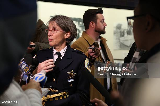 Anne Kirkpatrick, as head of the Chicago Police Department's Bureau of Professional Standards, attends a new recruits event on December 13, 2016....