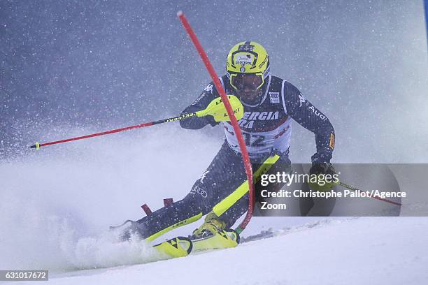 Patrick Thaler of Italy in action during the Audi FIS Alpine Ski World Cup Men's Slalom on January 05, 2017 in Zagreb, Croatia