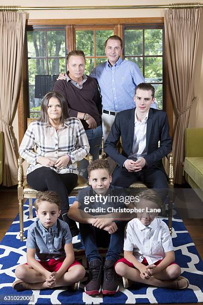 Barrie and Tony Drewitt-Barlow are photographed with family for Daily Mail on August 25, 2016 in Princeton, New Jersey.