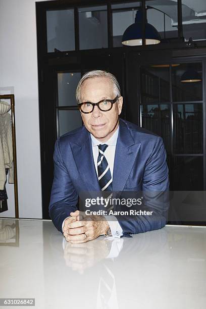 Fashion designer Tommy Hilfiger is photographed for Rhapsody Magazine on August 3, 2016 in his showroom in New York City.