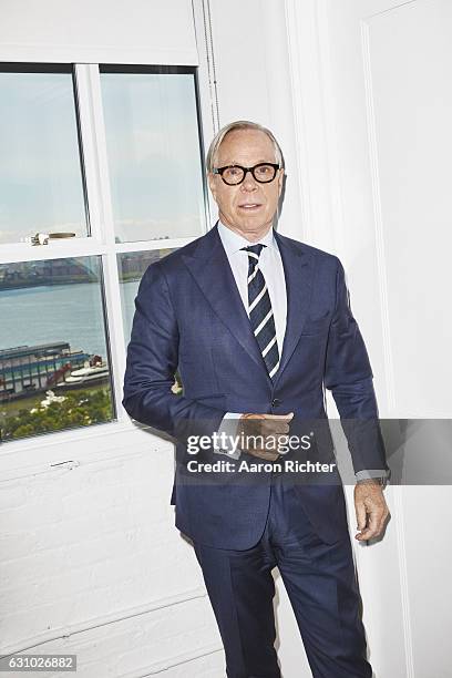 Fashion designer Tommy Hilfiger is photographed for Rhapsody Magazine on August 3, 2016 in his showroom in New York City.