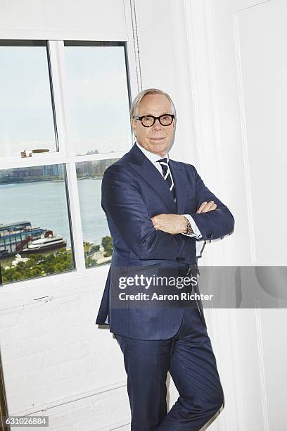 Fashion designer Tommy Hilfiger is photographed for Rhapsody Magazine on August 3, 2016 in his showroom in New York City.