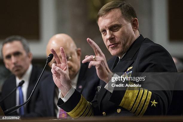 Admiral Michael Rogers , Director of the National Security Agency and Commander of U.S. Cyber Command, testifies on cyber threats to the United...