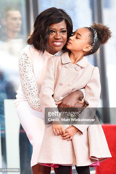 Actress Viola Davis and her daughter Genesis Tennon attend a ceremony honoing Viola Davis with a star on the Hollywood Walk of Fame on January 5,...