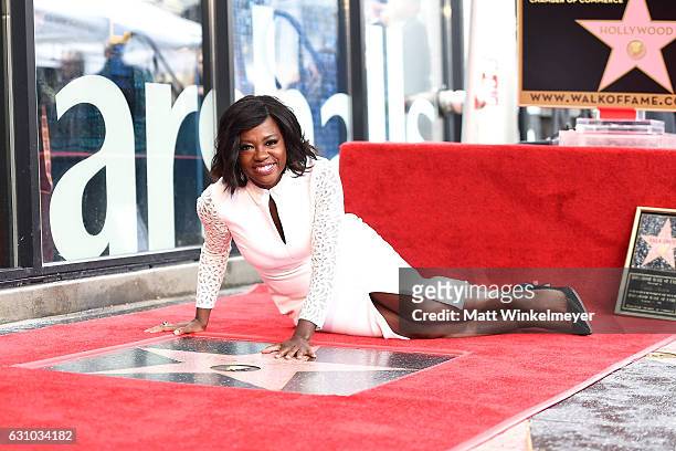 Actress Viola Davis attends a ceremony honoing her with a star on the Hollywood Walk of Fame on January 5, 2017 in Hollywood, California.