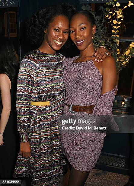 Aicha Mckenzie and Vanessa Kingori attend a drinks reception hosted by Dame Vivienne Westwood and The British Fashion Council to celebrate London...
