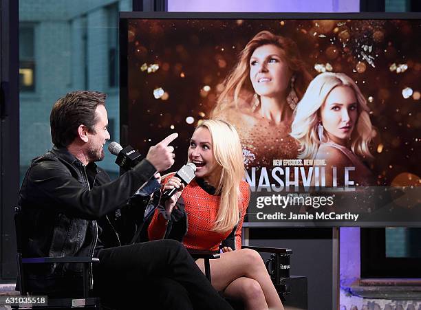 Charles Esten and Hayden Panettiere attend Build Presents Charles Esten & Hayden Panettiere Discussing "Nashville" at AOL HQ on January 5, 2017 in...