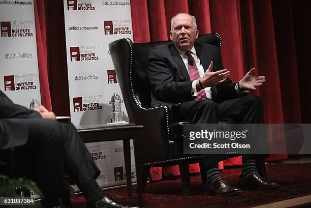 Director John Brennan speaks during a forum at the University of Chicago on January 5, 2017 in Chicago, Illinois. Brennan is expected meet with...