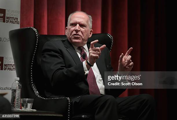 Director John Brennan speaks during a forum at the University of Chicago on January 5, 2017 in Chicago, Illinois. Brennan is expected meet with...