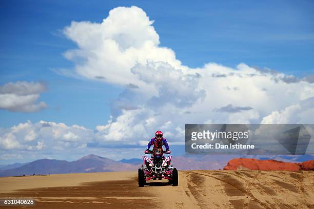 Camelia Liparoti of France and Yamaha HFP rides a YFM 700R Yamaha quad bike in the Classe : 4 x 2 0 a 750 cm3 during stage four of the 2017 Dakar...