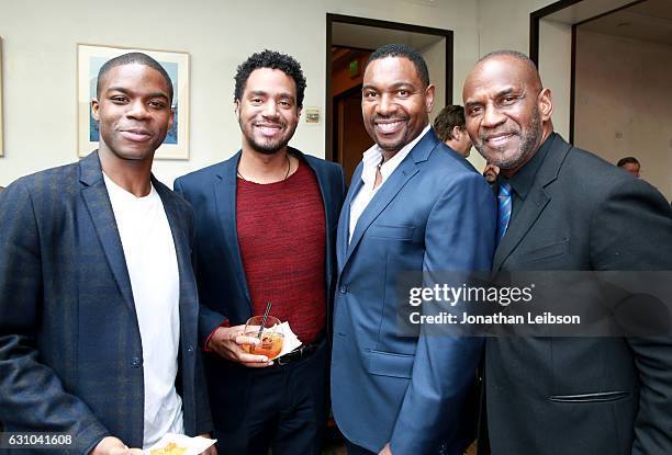 Actor Jovan Adepo , actor Mykelti Williamson , actor Julius Tennon and Guest attend the Viola Davis Walk Of Fame Ceremony Luncheon at Spago on...