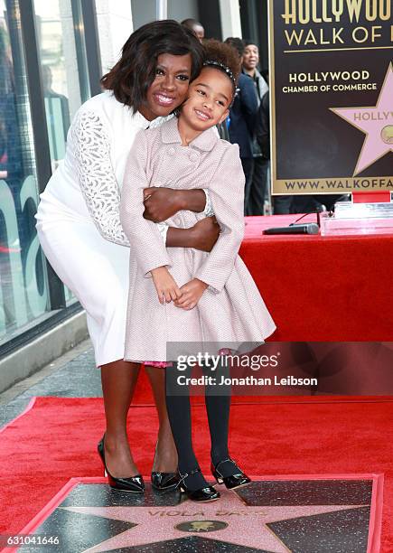 Actress Viola Davis and her daughter Genesis Tennon attend the Viola Davis Walk Of Fame Ceremony at Hollywood Walk Of Fame on January 5, 2017 in...