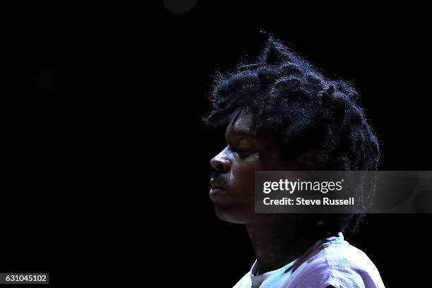 Toronto Raptors center Lucas Nogueira during player intros as the Toronto Raptors beat the Utah Jazz 101-93 at Air Canada Centre in Toronto. January...
