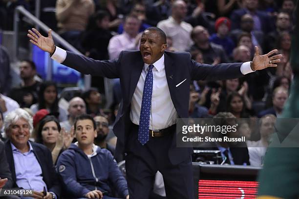 Toronto Raptors head coach Dwane Caseycalls for a foul as the Toronto Raptors beat the Utah Jazz 101-93 at Air Canada Centre in Toronto. January 5,...
