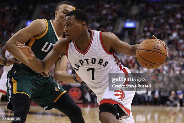 Toronto Raptors guard Kyle Lowry scored 33 points as the Toronto Raptors beat the Utah Jazz 101-93 at Air Canada Centre in Toronto. January 5, 2017.