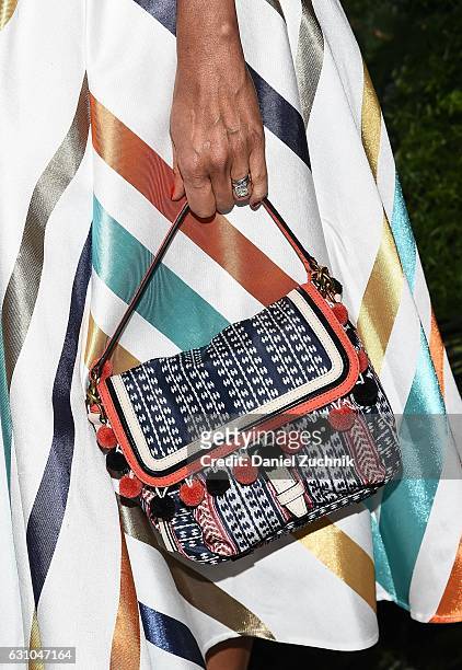 Veronica Webb, bag detail, attends the Kiehl's Pure Vitality Launch Party at Bleecker Event Hall on January 5, 2017 in New York City.