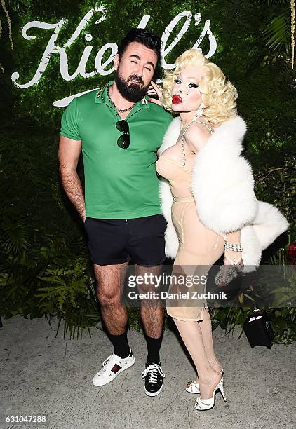 President of Kiehl's Chris Salgardo and Amanda Lepore attend the Kiehl's Pure Vitality Launch Party at Bleecker Event Hall on January 5, 2017 in New...