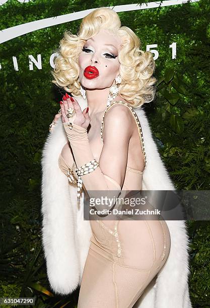Amanda Lepore attends the Kiehl's Pure Vitality Launch Party at Bleecker Event Hall on January 5, 2017 in New York City.