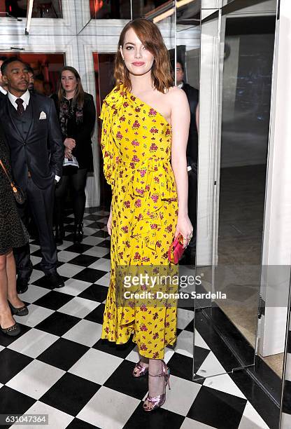 Actress Emma Stone attends W Magazine Celebrates the Best Performances Portfolio and the Golden Globes with Audi and Moet & Chandon at Chateau...