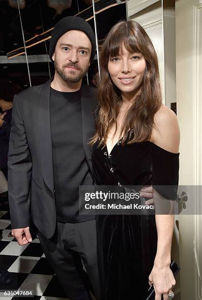 Singer/songwriter Justin Timberlake and actress Jessica Biel attend W Magazine Celebrates the Best Performances Portfolio and the Golden Globes with...