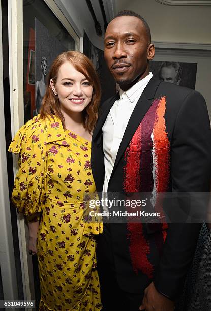 Actors Emma Stone and Mahershala Ali attend W Magazine Celebrates the Best Performances Portfolio and the Golden Globes with Audi and Moet & Chandon...