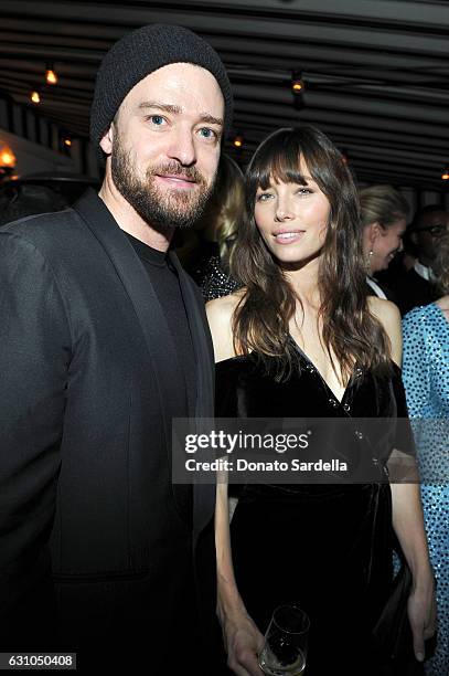 Singer/songwriter Justin Timberlake and actress Jessica Biel attend W Magazine Celebrates the Best Performances Portfolio and the Golden Globes with...