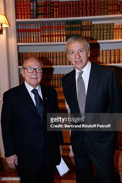 Chancellor of "Institut de France", Gabriel de Broglie and French Academician Jean-Christophe Rufin attend Stephane Bern's Foundation for "L'Histoire...