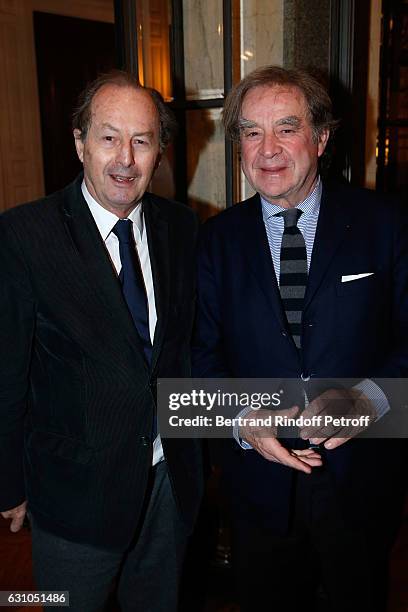 French Academician Jean-Marie Rouart and Architect Jean-Michel Wilmotte attend Stephane Bern's Foundation for "L'Histoire et le Patrimoine - Institut...