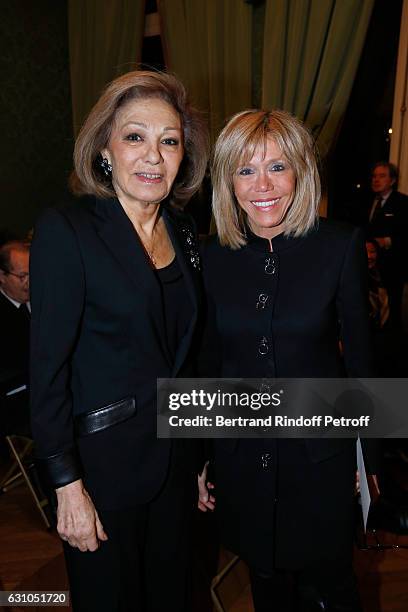 Farah Pahlavi and Brigitte Macron attend Stephane Bern's Foundation for "L'Histoire et le Patrimoine - Institut de France" delivers its 2016 Prize,...