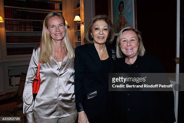 Princess Charles-Emmanuel de Bourbon-Parme, HIH Farah Pahlavi and Maryvonne Pinault attend Stephane Bern's Foundation for "L'Histoire et le...