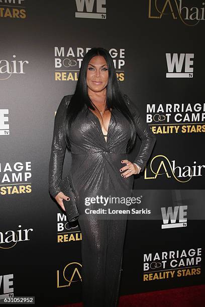 Personality Renee Graziano attends WEtv's 'Marriage Boot Camp Reality Stars' and 'LA Hair' Premiere Event at Nightingale Plaza on January 5, 2017 in...