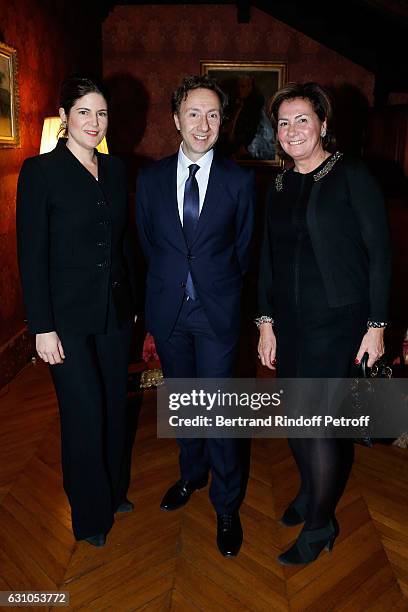 Founder Stephane Bern standing between Audrey de Montgolfier and Wife of General Benoit Pugat, Isabelle Pugat attend Stephane Bern's Foundation for...