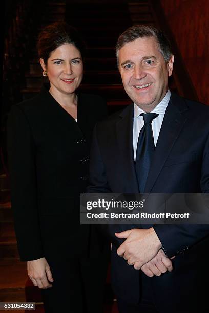 Politician Alberic de Montgolfier and his wife Audrey de Montgolfier attend Stephane Bern's Foundation for "L'Histoire et le Patrimoine - Institut de...