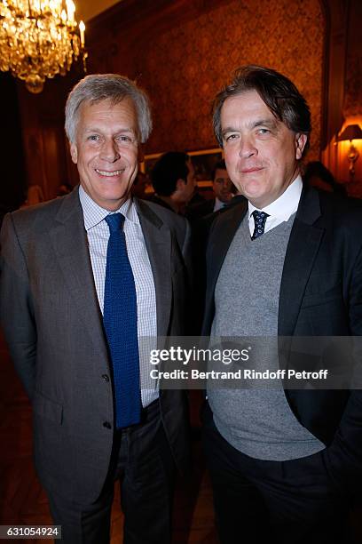 Architect of "Mobilier National", Jacques Moulin and Jean de Lambertye attend Stephane Bern's Foundation for "L'Histoire et le Patrimoine - Institut...