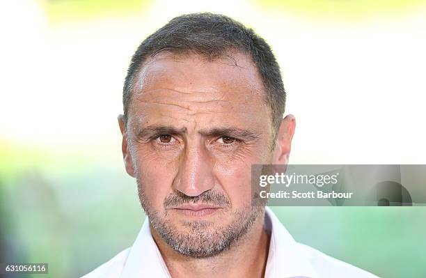 City FC interim coach Michael Valkanis looks on during the round 14 A-League match between Melbourne City FC and the Western Sydney Wanderers at AAMI...