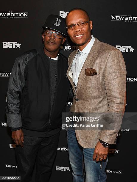 Brooke Payne and Ronnie Devoe attend BET's Atlanta screening of "The New Edition Story" at AMC Parkway Pointe on January 5, 2017 in Atlanta, Georgia.