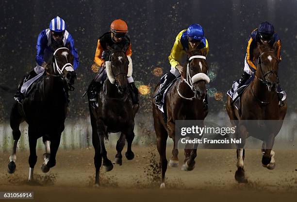 General race ation during the Dubai World Cup Carnival Races at the Meydan Racecourse on January 5, 2017 in Dubai, United Arab Emirates.