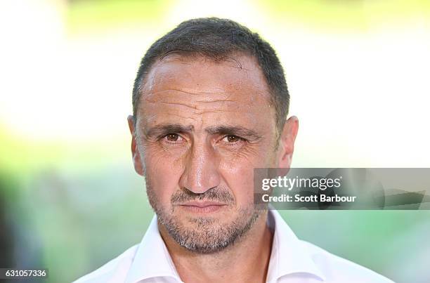 City FC interim coach Michael Valkanis looks on during the round 14 A-League match between Melbourne City FC and the Western Sydney Wanderers at AAMI...