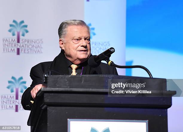 Palm Springs International Film Festival Chairman Harold Matzner speaks at the Opening Night Screening World Premiere of "The Sense of An Ending" at...